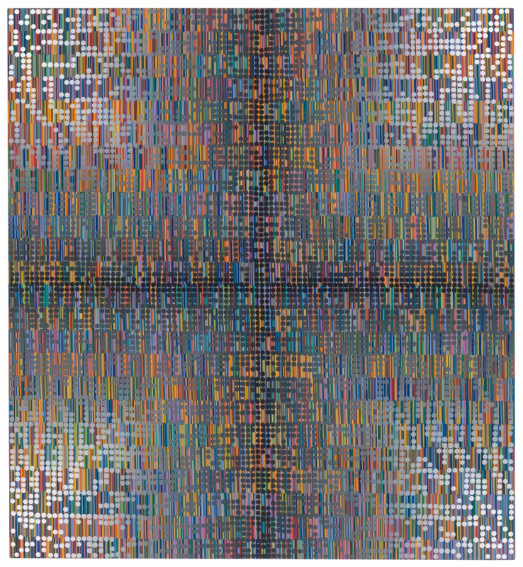 "Untitled (Radiant Grid 20122224G)", acrylic on panel, 24 x 22 inches, Laura Paulini 2012
