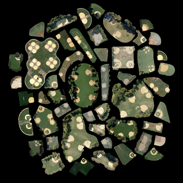 Jenny Odell Every Baseball Diamond in Manhattan Satellite Collections digital prints 2009-2011