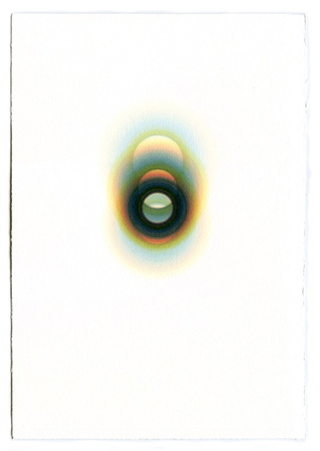 Jeffrey Simmons, “Resonator II”, watercolor on paper, 15″ x 10.5″, 2012. image courtesy of Eli Ridgway Gallery