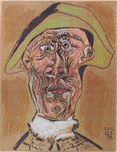 “Harlequin Head,” Pablo Picasso (1971)