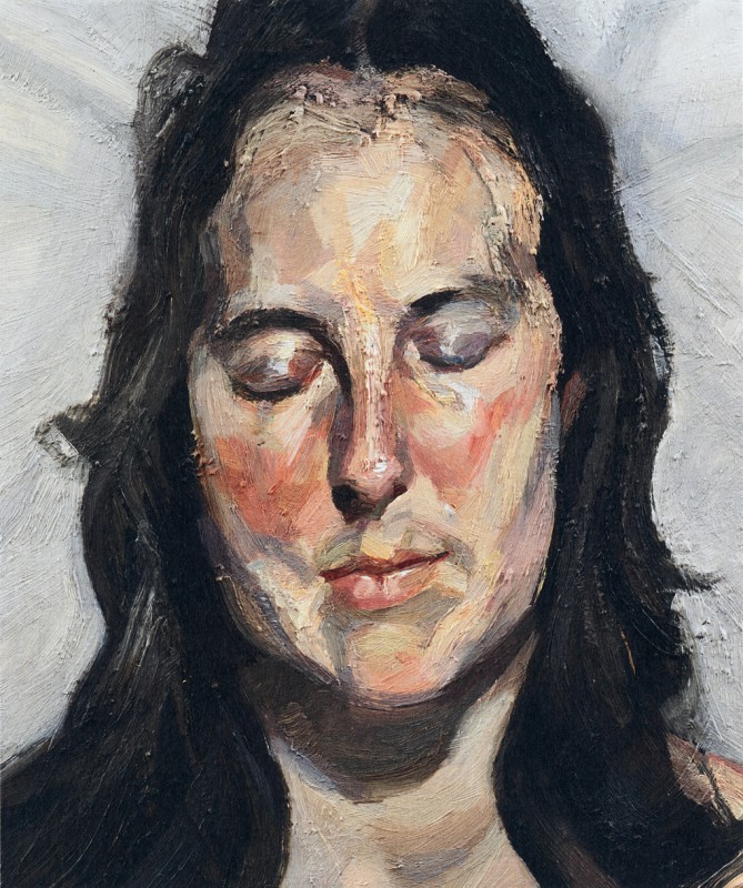 “Woman With Eyes Closed,” Lucian Freud (2002)