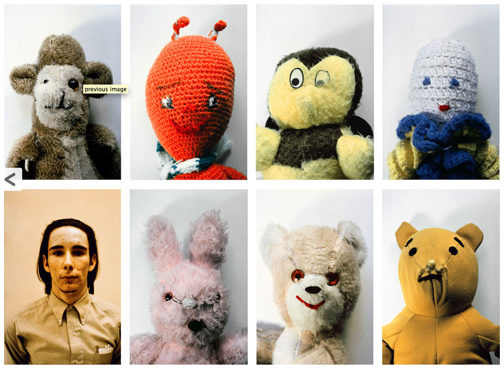 Mike Kelley, Ahh… Youth!, 1991, set of 8 Cibachrome photographs, 24 x 20 in. each; one at 24 x 18 in., Courtesy Mike Kelley Foundation for the Arts.