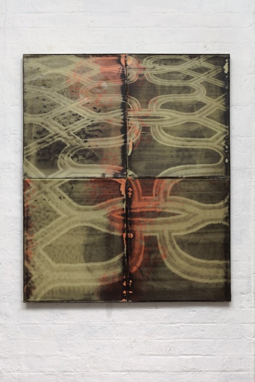 Ruairiadh O'Connell, The Venetian, Silkscreen on wax in welded steel tray, 47 x 39 inches.