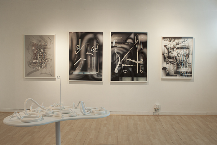 Installation view, David Bayus, "Sights and Sounds of Stage and Screen," City Limits, 2014. 