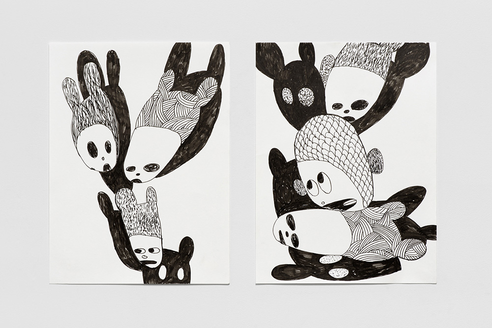 Rob Putnam, "Foundlings," ink on paper, 9 7/8 x 7 1/4 inches (each), 2014. Image credit: John Janca. Courtesy of Rena Bransten Gallery.