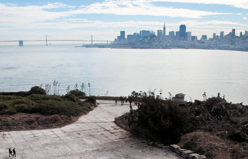 View of San Francisco from Alcatraz Island, site of the exhibition @Large: Ai Weiwei on Alcatraz. Photograph by Jan Sturmann. Courtesy of FOR-SITE Foundation.