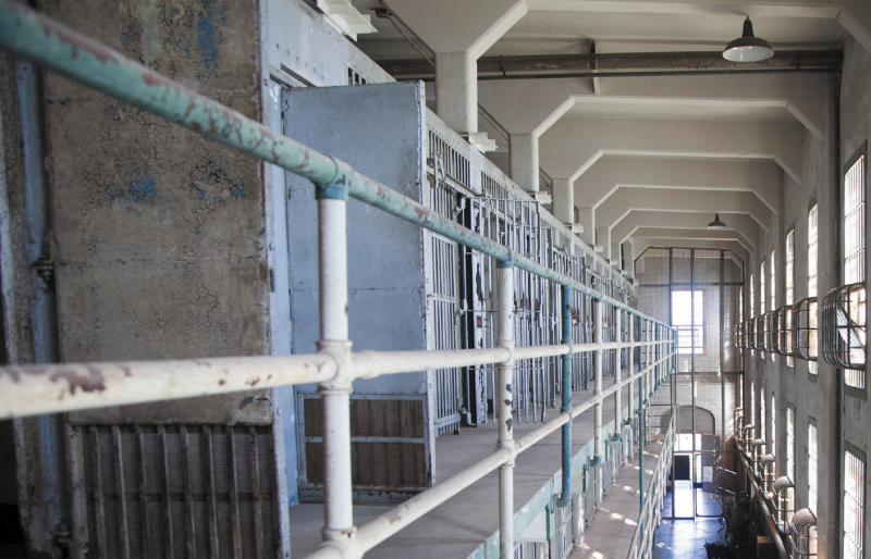 Second and third floors of A Block in the cell house at Alcatraz, site of the exhibition @Large: Ai Weiwei on Alcatraz. Photograph by Jan Sturmann. Courtesy of FOR-SITE Foundation.