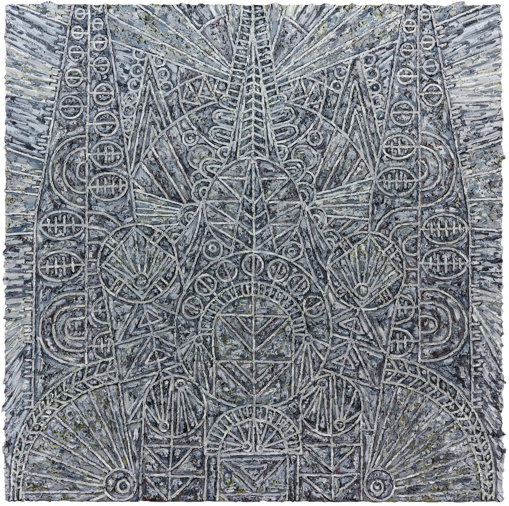 Helen Rebekah Garber, "Katholikon for P.," 2014. Oil on linen. 60 x 60 inches. Courtesy of Helen Rebakah Garber and Gallery Wendi Norris.