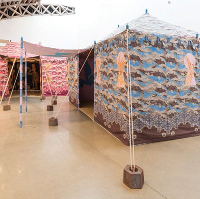 Installation view, "Two Tents," Francesco Clemente at Mary Boone Gallery, New York, 2014. Courtesy of Mary Boone Gallery.