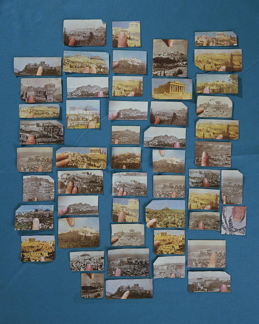 Sara Cwynar, Encyclopedia Grid (Acropolis), 2014. Chromogenic print, mounted on plexiglas, 40 × 32 inches. Edition of 3 + 2AP. Courtesy of Foxy Production.