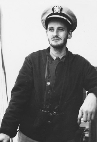 Ferlinghetti, Captain of Sub-Chaser 1308 during World War 2. Invasion of Normandy, 1945.