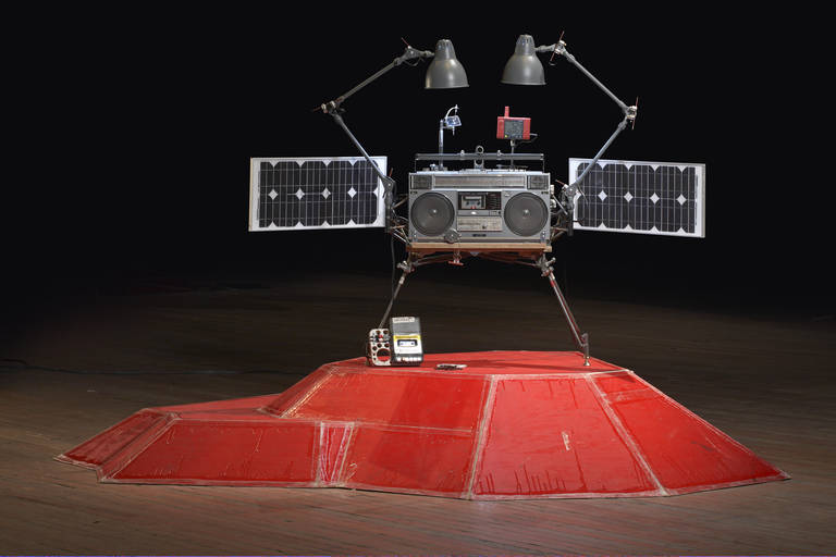 Tom Sachs, Phonkey, 2011. Mixed media. 49 x 34 x 13 3/4 inches. Courtesy Tom Sachs Studio, Gagosian Gallery, and the Contemporary Austin.