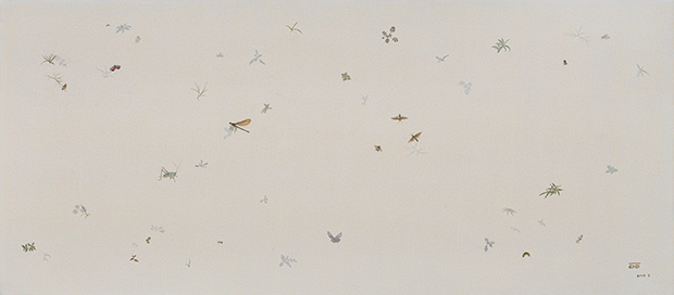 Wu Didi, No Weeds No.6, 2014. Oil on canvas, 29 1/2 x 66 3/4 inches. Courtesy of Chambers Fine Art.