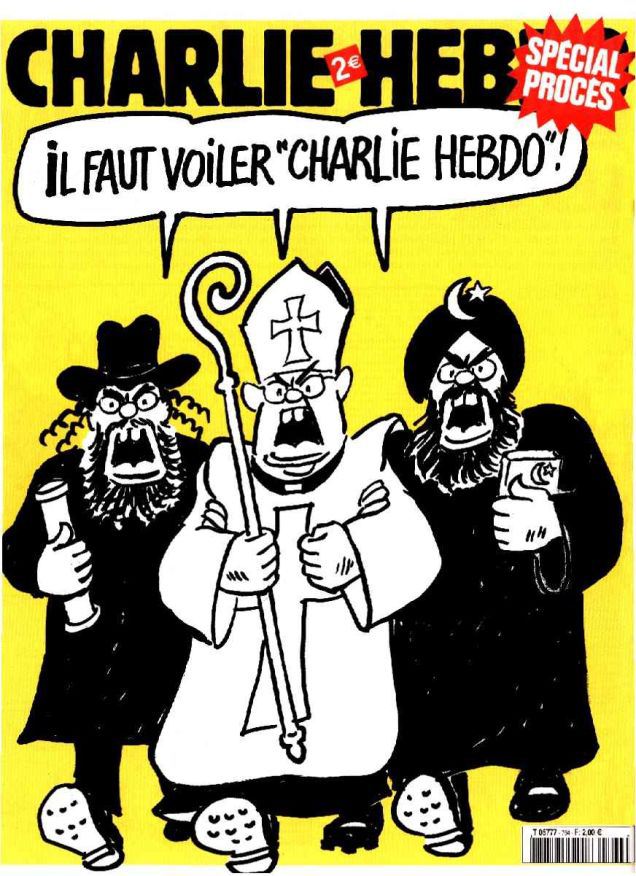 Charlie Hebdo Must be Veiled” Photo courtesy Charlie Hebdo.