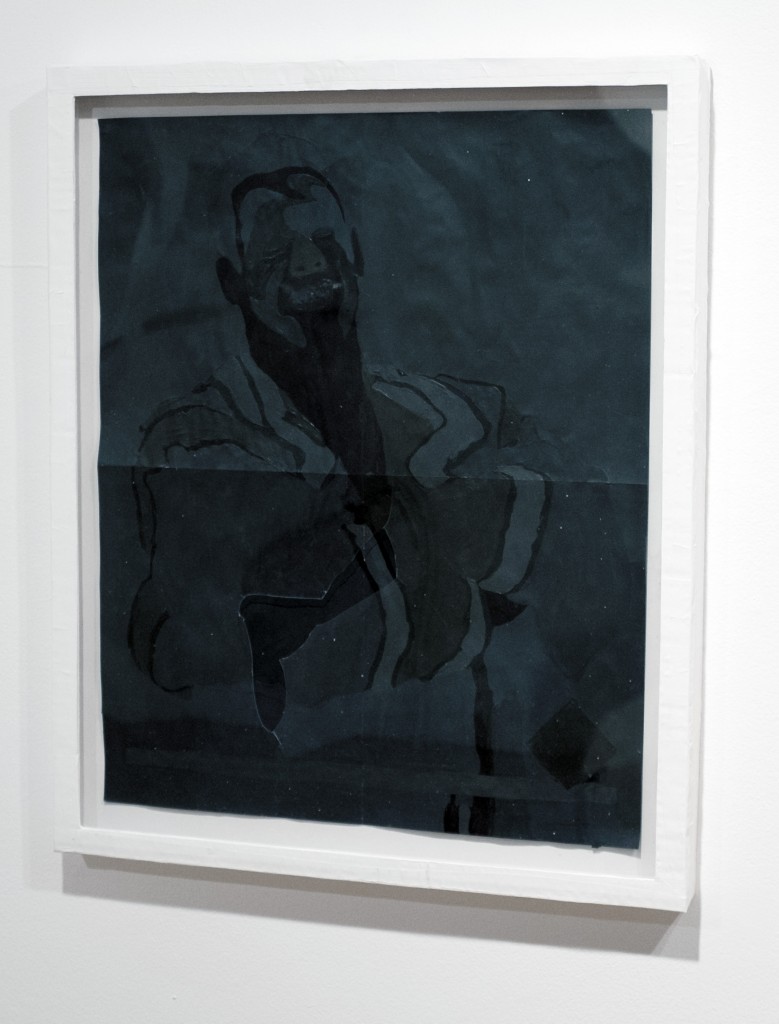 William Emmert "Untitled (shadow sting)," 2015. Hand painted poster in paper frame. Image courtesy Alter Space.