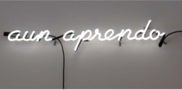 Aun Aprendo, 2014. Neon sculpture. Courtesy of the artist and Gallery 16, San Francisco.