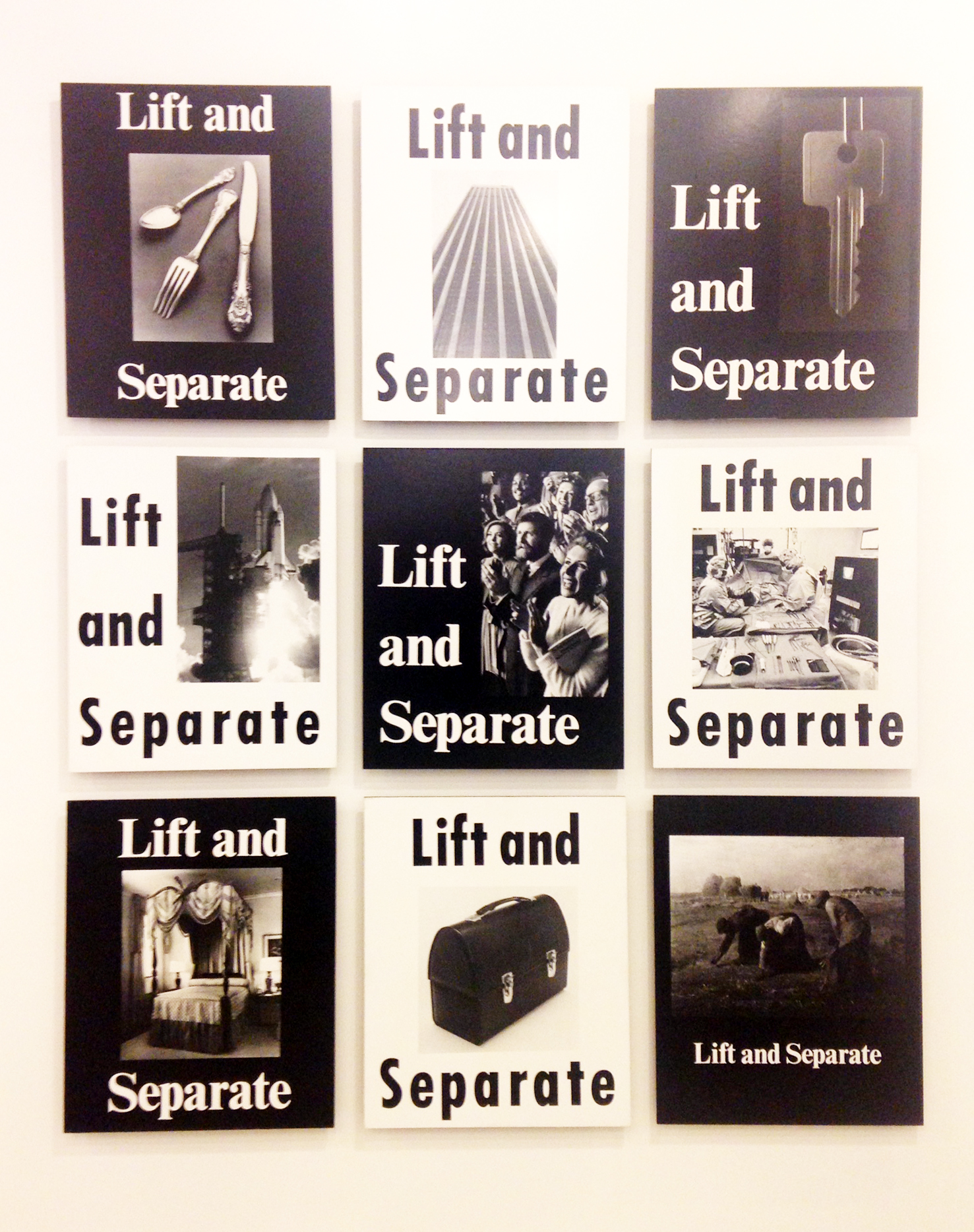 Mitchell Syrop, "Lift and Separate" (1984). Black and white photographs mounted on board. Courtesy of the artist and Croy Nielsen, Berlin