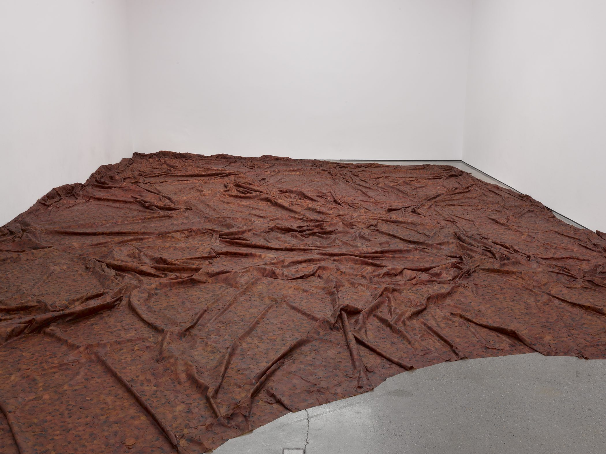 Doris Salcedo, A Flor de Piel, 2011-12. Rose petals and thread. Installation view, White Cube, London, 2012. Photo: Ben Westoby.