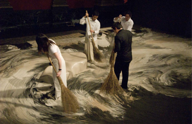 Guernica in Sand, 2007. Performance view of Impermanence. Chicago Cultural Center, Chicago . Photograph by Anita Kan. Courtesy of the Mori Art Museum, Japan.