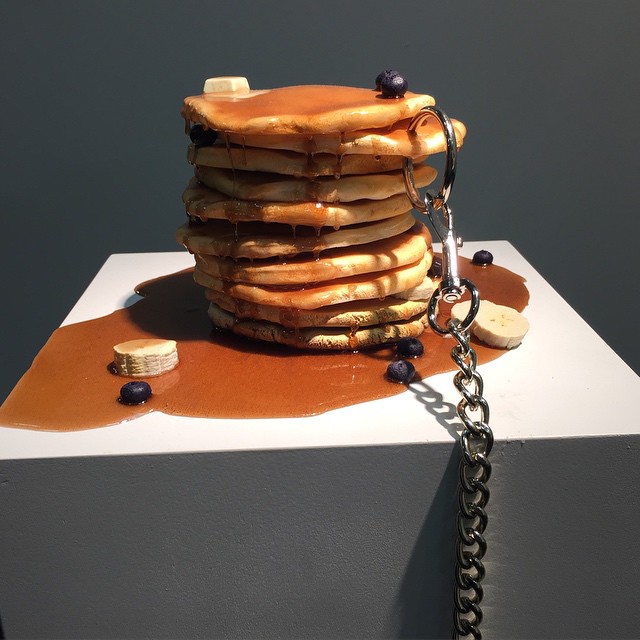 Chloe Wise, International, 2015.  Oil paint, urethane, sterling silver, wood. On view with Division Gallery.