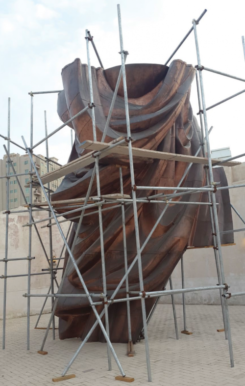 Danh Vō, We The People (detail), 2011-14. Copper, wood, metal. Variable dimensions. Photograph by Arie Amaya-Akkermans.