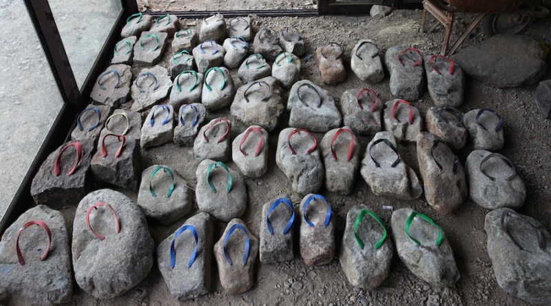 UNITED ARAB EMIRATES:   Abdullah Al Saadi creates stone slippers as retirement gifts for the Bush family.  "I'm thinking stone-drones (or, STRONES) for the Obamas", Saadi reported.