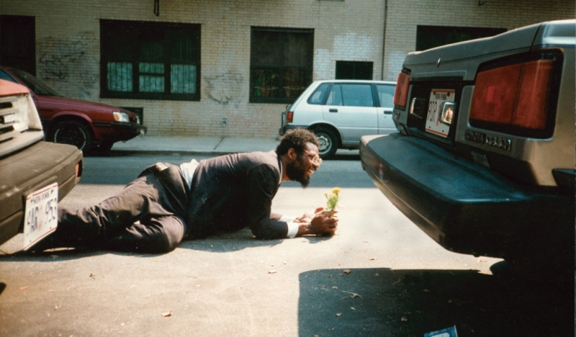 William Pope L., Still from "How Much is that Nigger in the Window a.k.a. Tompkins Square Crawl." Courtesy of the internet.