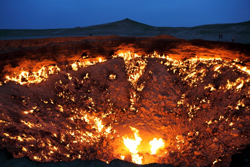 flydime, The Door to Hell, Gas Crater Turkmenistan, fire / Moment / Getty Images. 18.72 x 12.48 in.