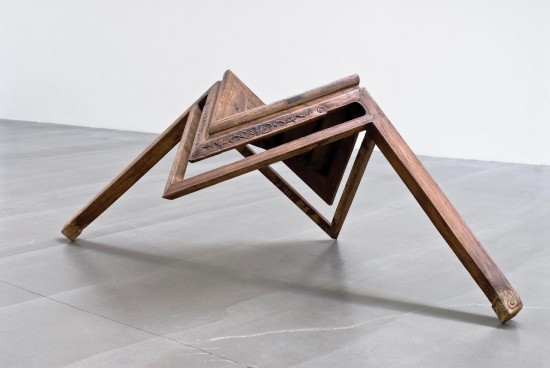 Ai Weiwei, Table with Two Legs, 2008. Wood from qing dynasty (1644–1911). © Ai Weiwei. Courtesy of the Rubell Family Collection and the Asian Art Museum.