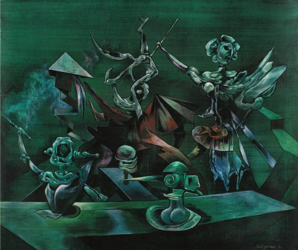 Kurt Seligmann, The Age of Reason, 1950. Oil on canvas, 31 1/2 x 39 3/4 inches. Courtesy of Weinstein Gallery.