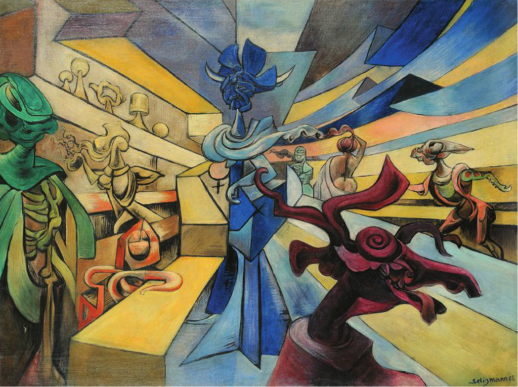 Kurt Seligmann, Sorceresse, 1948. Oil on canvas, 30 x 40 inches. Courtesy of Weinstein Gallery.