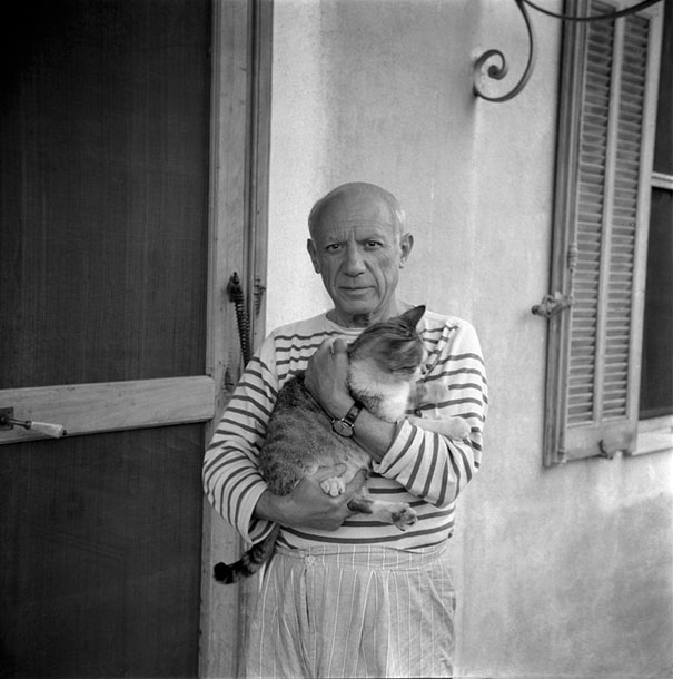 Picasso with his cat, "Fur Period".