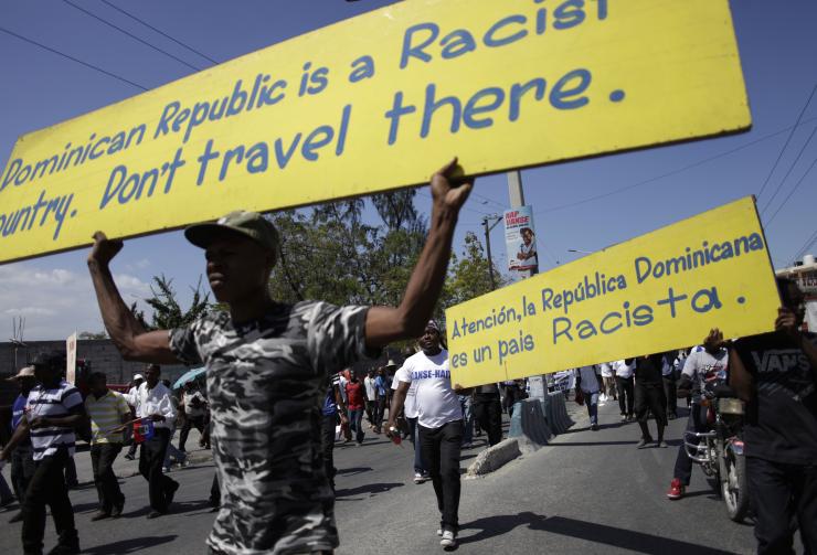 Protests in Port-au-Prince, February 2015. 