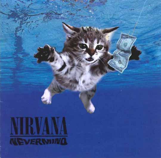 The original cover to Nirvana's No.1 album, Nevermind.  Due to upset from PETA, they opted to throw a naked baby boy in chlorinated water instead. 