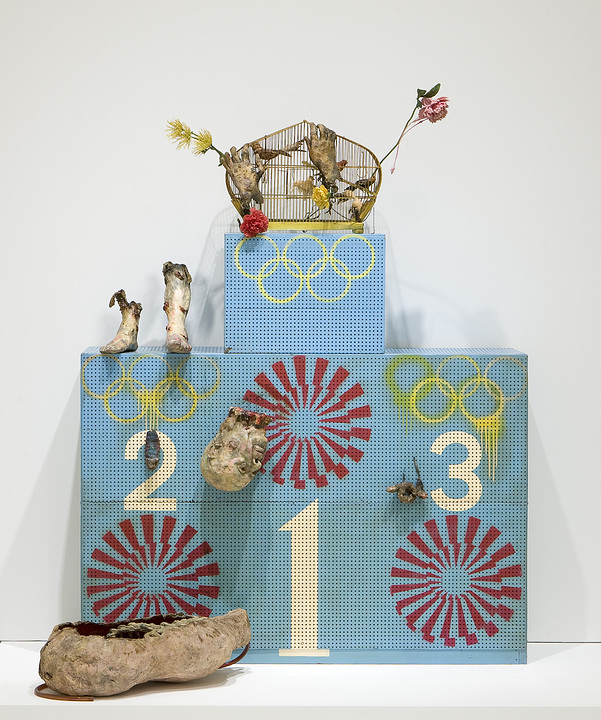 Kudo Tetsumi, Olympic Winners Platform (Pollution Olympics—Pollution Game—L’art pressentiment), 1970-1972 Walker Art Center; T. B. Walker Acquisition Fund, 2008; © Artists Rights Society (ARS), New York / ADAGP, Paris; Photograph © Walker Art Center.