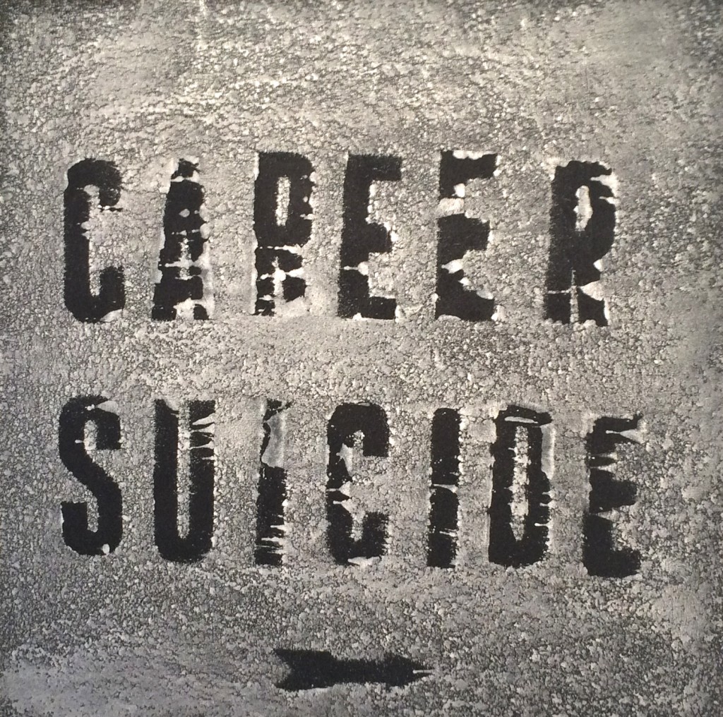 Mark Flood "Career Suicide [In The Snow]", 2015 Acrylic on canvas 40x40 inches