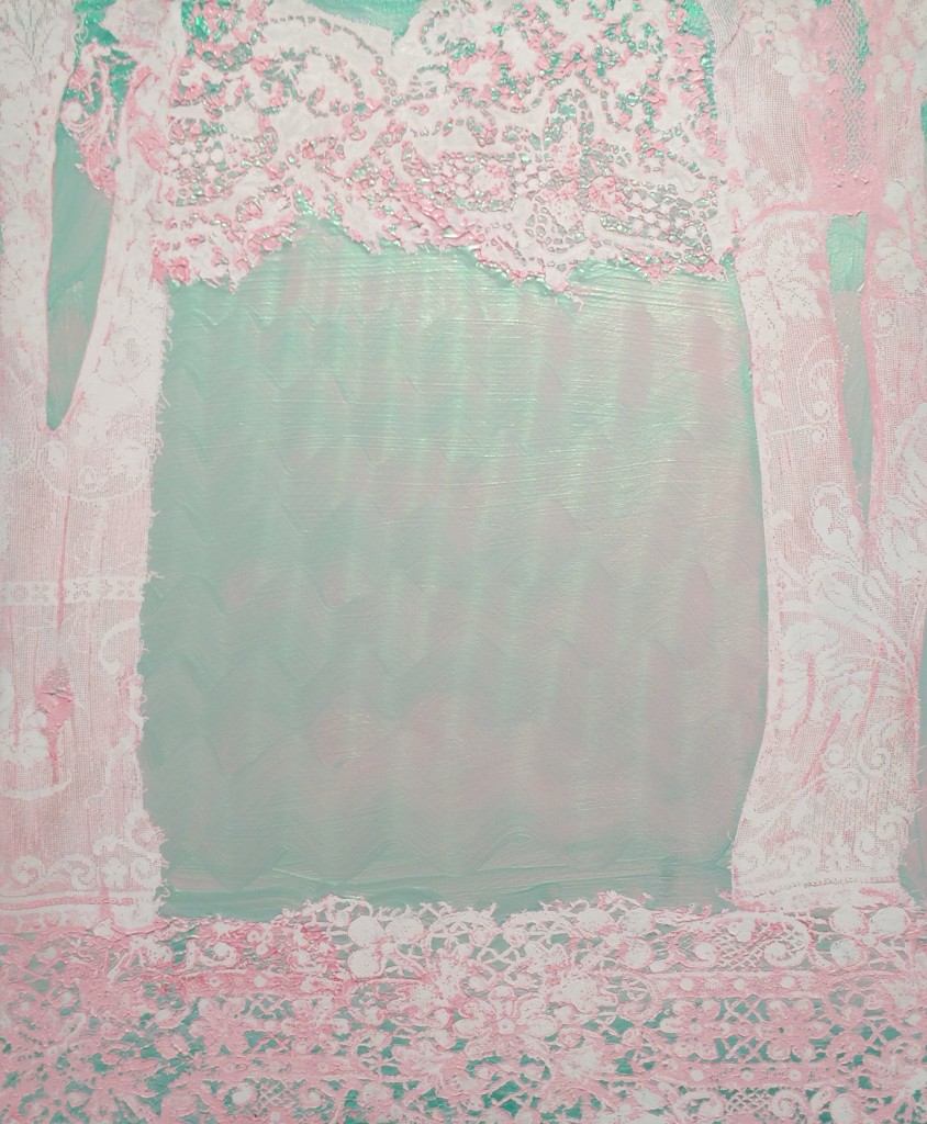 Mark Flood "Pink Glade", 2015 Acrylic on Canvas 30x36 inches