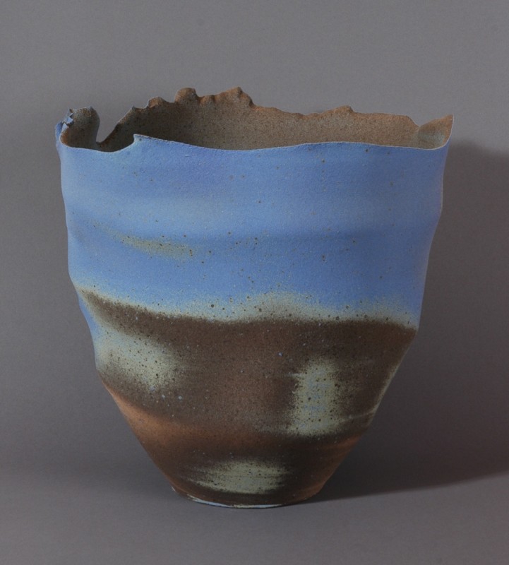 Mark Prieto, Torn Bowl Blue. Stoneware, 12 x 12 inches.