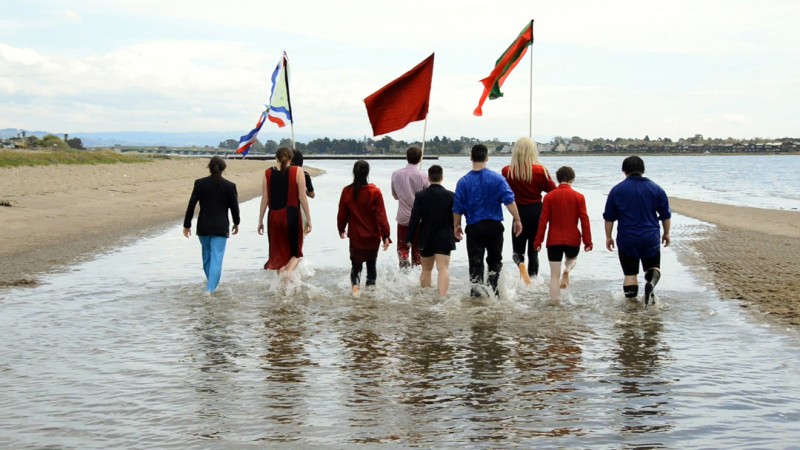 Kim Anno. “Kids in Retreat,” Water City, Berkeley, 2014. Shot in Alameda Beach. Courtesy the artist.  