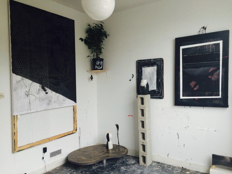 Studio view, Alexandra Toledo residency at 649 Irving, San Francisco, 2015.