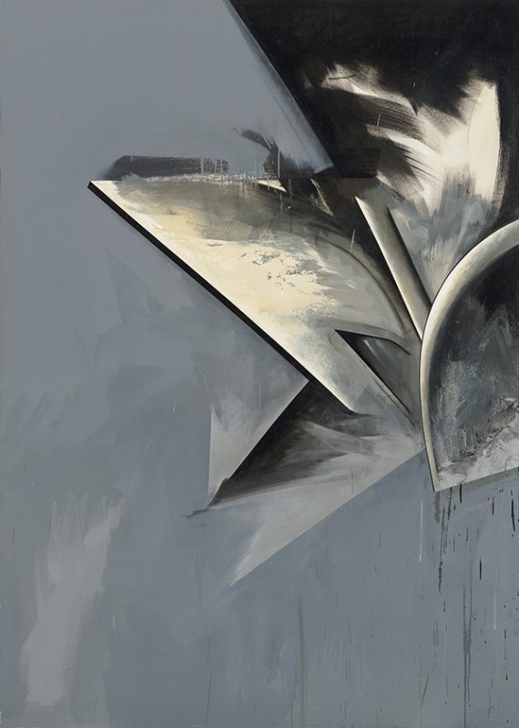 Jay DeFeo. "Hawk Moon No. 1," 1983-85. Oil on canvas. 84 x 60 inches. Courtesy of Hosfelt Gallery