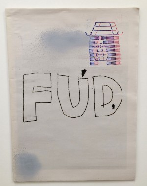 FUD // V1 Exhibition catalogue, spraypaint, and silkscreen // SOLD