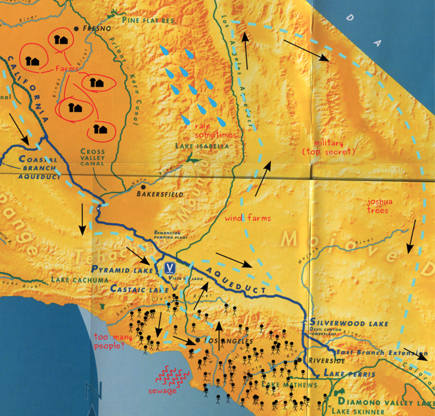 A mocked up copy of the DWR map. Courtesy of the author.