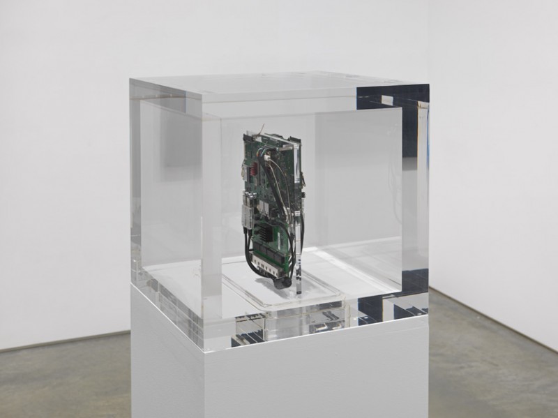 Trevor Paglen. "Autonomy Cube," 2015. plexi box with computer components, 14  x 14 x 14 inches, 35.6 x 35.6 x 35.6 cm. Courtesy of the artist and Metro Pictures.