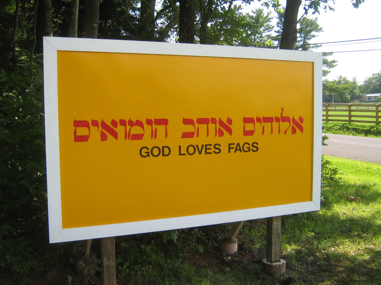 Mike Osterhout, GOD LOVES FAGS, 2011. Courtesy of the artist.