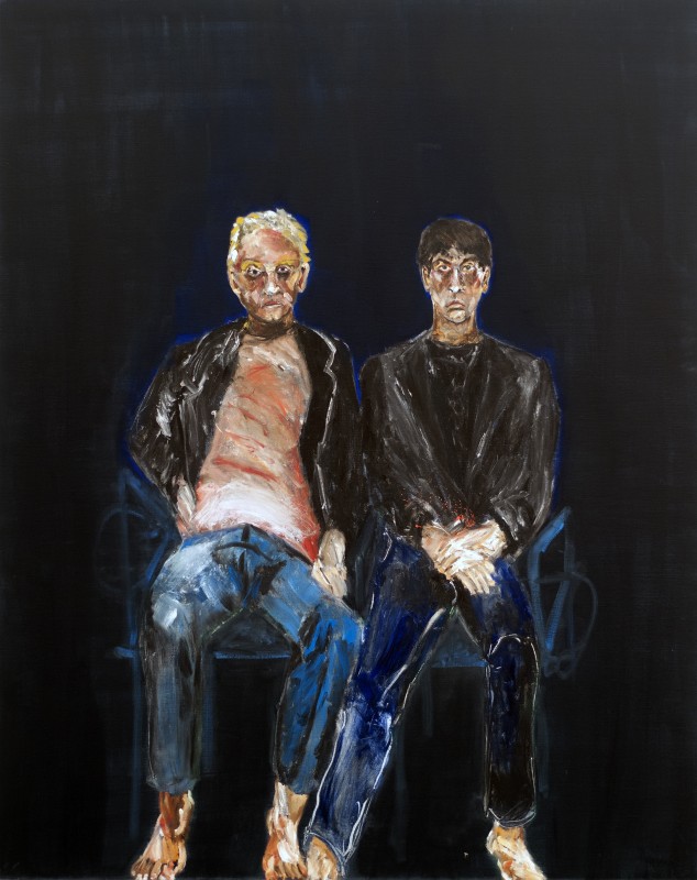 Visitors, 1992, oil on canvas, 78”x62”.  Courtesy the artist and Georges Berges Gallery.