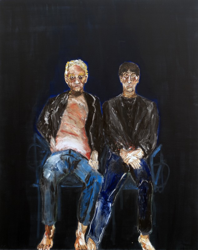 Visitors, 1992, oil on canvas, 78”x62”. Courtesy the artist and Georges Berges Gallery.