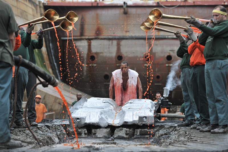 Matthew Barney and Jonathan Bepler. "River of Fundament," 2014. Production still, courtesy of Gladstone Gallery, New York and Brussels, © Matthew Barney, photo by Hugo Glendinning.