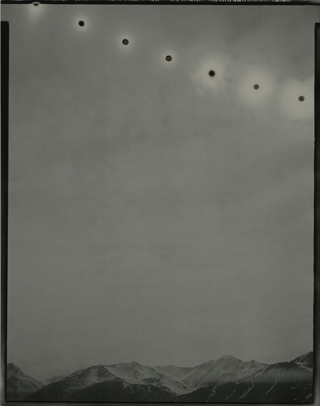 Chris McCaw, Sunburned GSP #814 (Alaska), 2014. Unique gelatin silver paper negative, Paper: 14 x 11 inches / Frame: 17.5 x 14.5 inches. Courtesy the artist and Haines Gallery