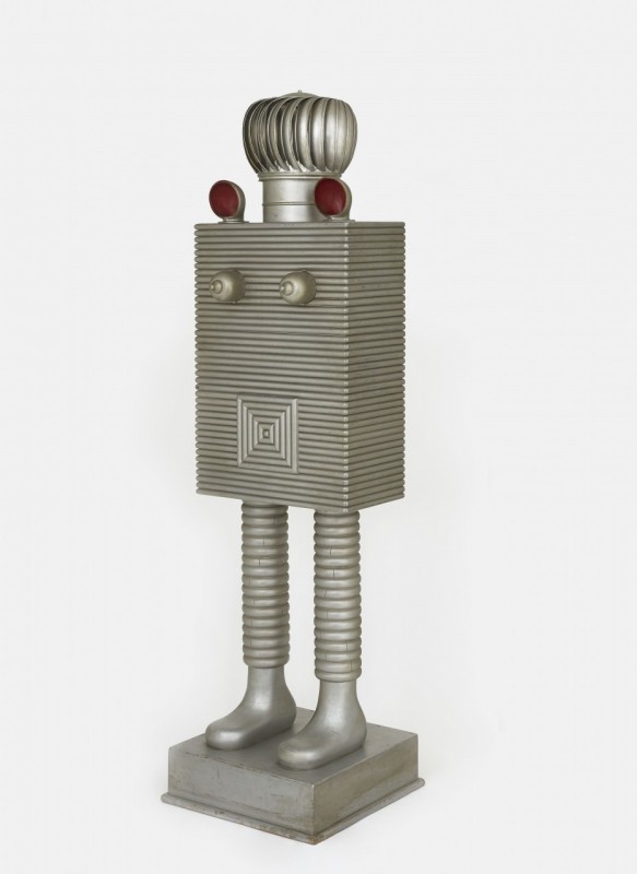 H.C. Westermann, The Silver Queen, 1960. Pine, plywood, pine moulding, galvanized metal weather vent, iron fittings, enamel, aluminum alkyd enamel, 79 3/4 x 20 7/8 x 21 1/8 inches. Courtesy of Venus Over Manhattan.